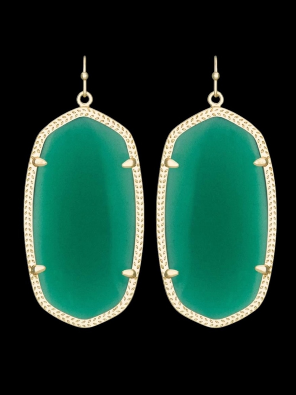 Kendra Scott Danielle Gold Earrings in Green Glass